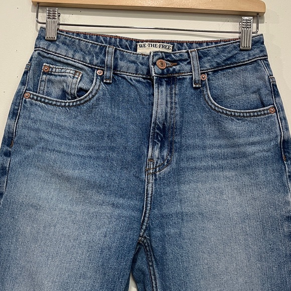 Free People We The Free The Pacifica  High Rise Straight Leg Light wash Jeans 26 - Picture 5 of 14